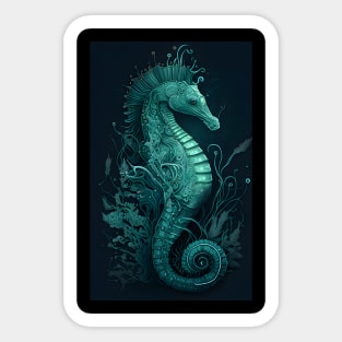 Bioluminescent Seahorse Sticker